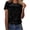 Black, variant on Womens Clothes Kelon Womens Summer Tops Short Sleeve Shirts Crew Neck Velvet Fashion Tunics Trendy Flowy Clothing Vacation Clothes Cruise Outfits, XL