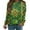 Green-A, variant on Womens Long Sleeve Hooded Sweatshirt Lucky Clover Print Fall Seasonal Pullover Cozy Fleece Relaxed Fit Green Theme Streetwear Green