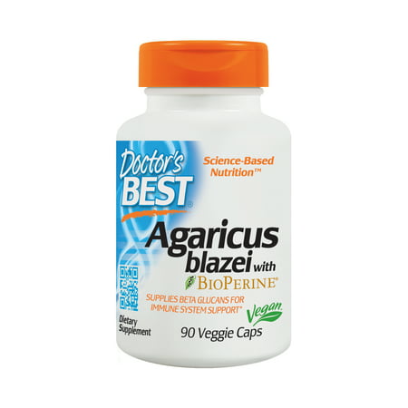Doctor's Best Agaricus blazei, Non-GMO, Vegan, Gluten Free, Soy Free, 400 mg 90 Veggie