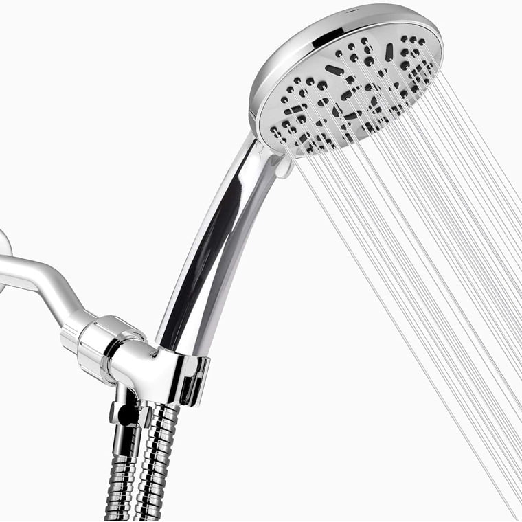 AQwzh High Pressure Handheld Shower Head – 9 Spray Modes with 60 Inch Hose (Chrome)