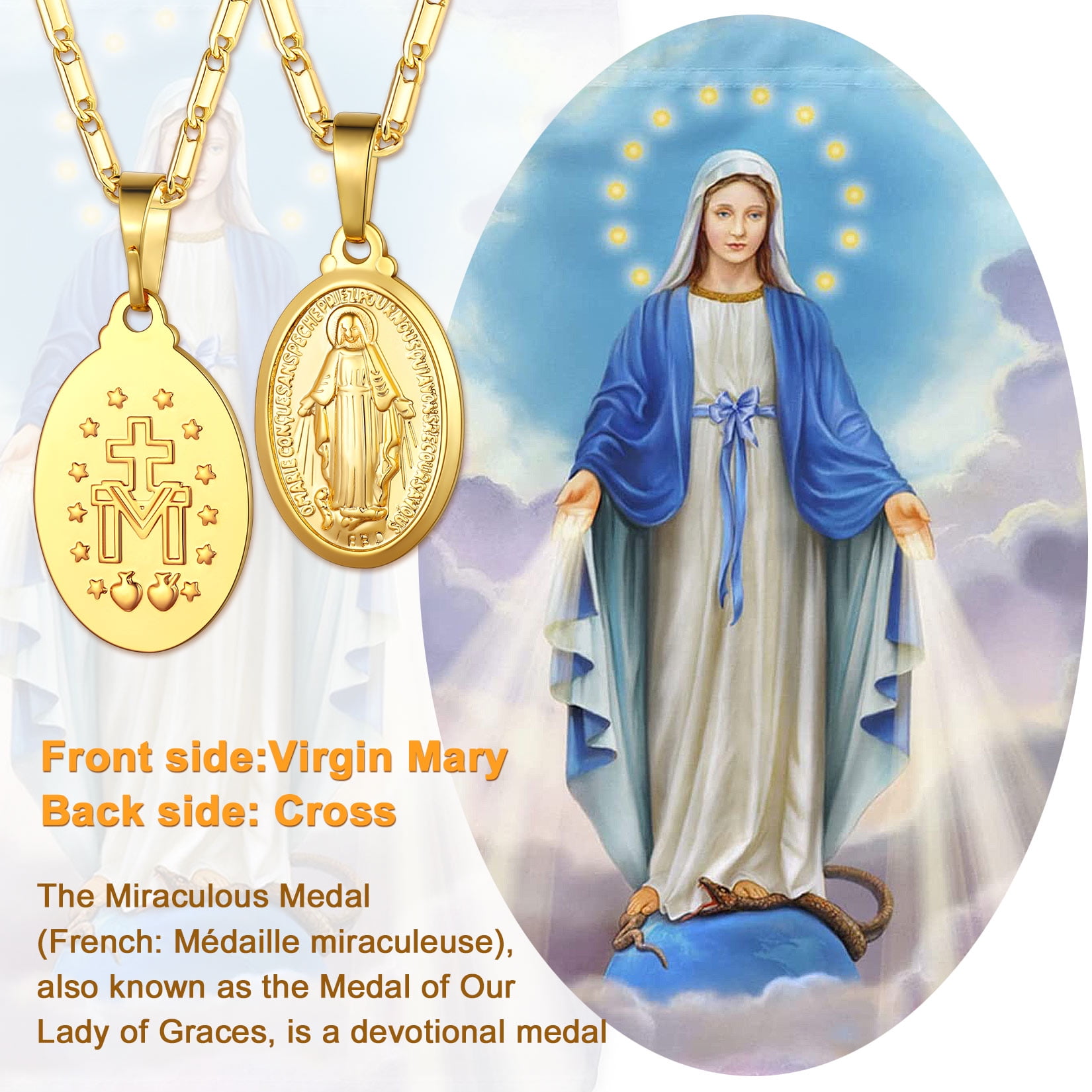 Miraculous mary deals medal necklace