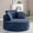 Blue, variant on Eyisean 53.5" Oversized Round Chaise Lounge Chair Indoor, Comfy Corduroy Upholstered Boneless Couch with Pillow, No Assembly Required, Deep Seat Lounge Floor Sofa Chair for Living Room, Apartment