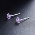 thumbnail image 3 of Sterling Silver Plated Ear Stud Round Cz Cubic Zircon Earrings Posts 4Mm 6Mm E35, 3 of 3