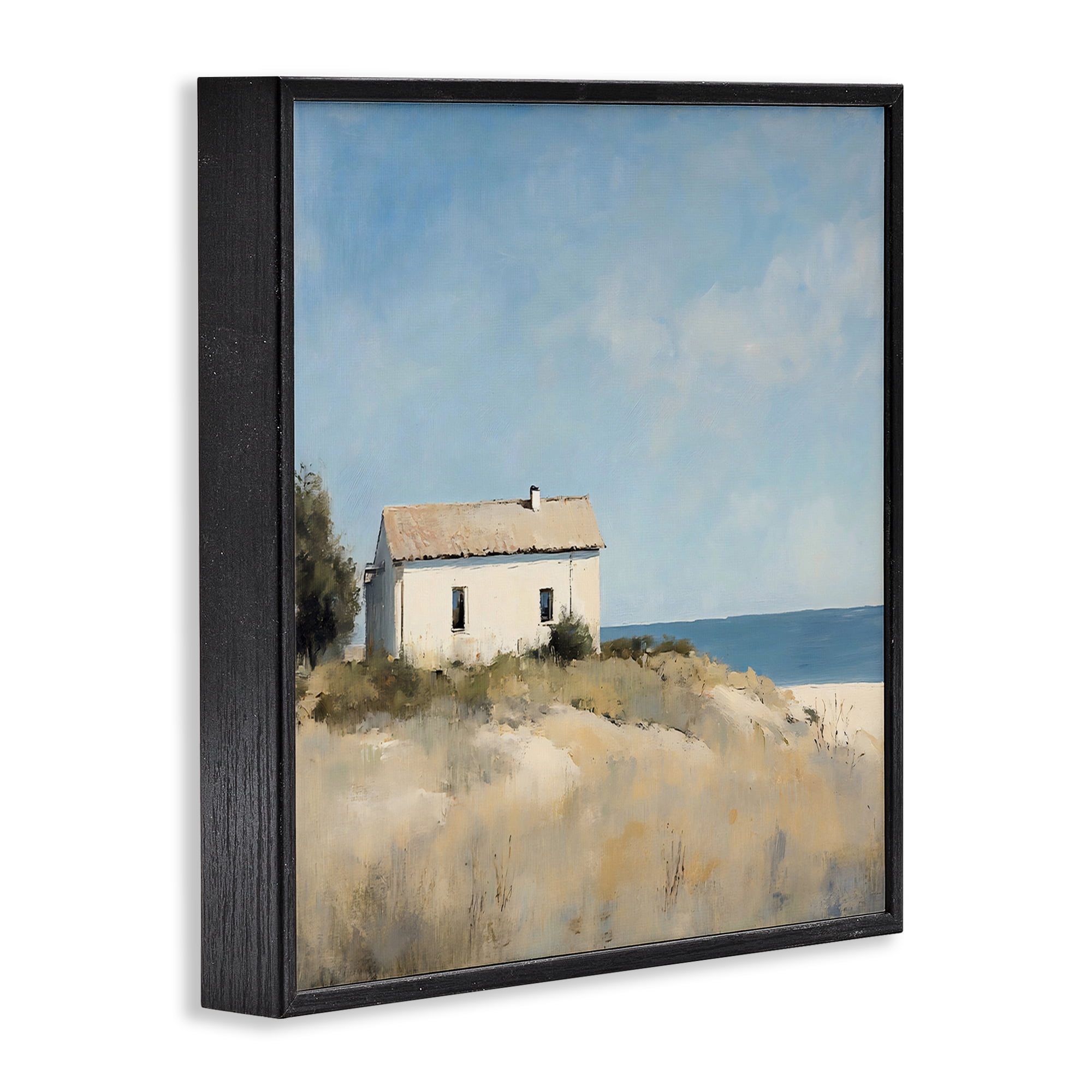 Stupell Industries Simple Beach House on Dunes Black Framed Giclee Art, design by Creative Studio