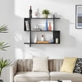 thumbnail image 6 of Danya B. Manasa Floating Geometric Kilter Two-Tier Wall Shelf - Black, 6 of 12