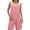 Pink, variant on Women Waffle Jumpsuits Summer Casual Sleeveless Romper Loose Spaghetti Strap Overalls Shorts Jumpsuit with Pockets