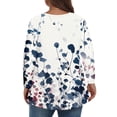 thumbnail image 6 of TQWQT Women's Plus Size Tops Clearance Plus Size Blouses 5x Womens V Neck Tunic Long Sleeve Tops Floral Print Dressy Casual Tee Shirts Loose Fit Womens Clothing Blue L, 6 of 6
