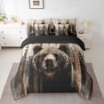 thumbnail image 2 of Manfei Rustic Bear Bedding Comforter Set 7 Pieces, Vintage Farmhouse Queen Bedding Sets, Wild Jungle Animal Queen Sheet Sets, Lightweight Room Decor, 2 of 8
