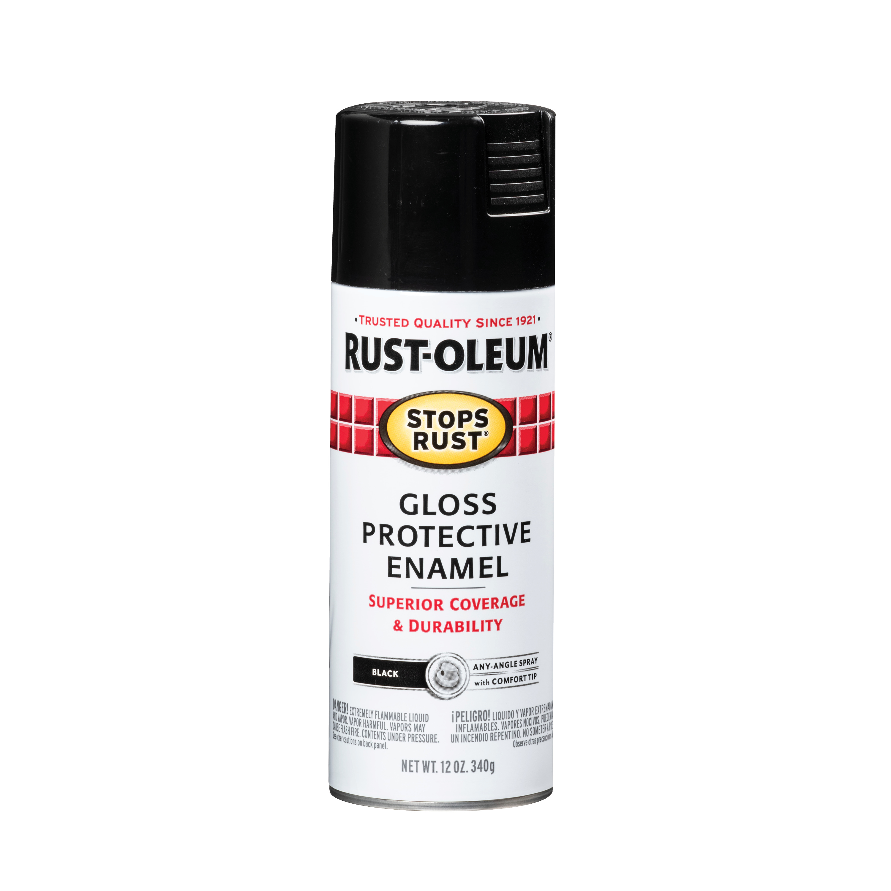 Black, Rust-Oleum Stops Rust Gloss Protective Enamel Spray Paint-7779830, 12 oz - image 3 of 15