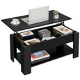 thumbnail image 1 of Yaheetech Table Basse Moderne à Plateau Relevable avec Compartiment Caché et Rangement pour Salon, Noir, 1 of 7