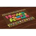 thumbnail image 1 of Ambesonne Saying Place Mats Set of 4, Colorful Funky, Standard Size, Multicolor, 1 of 4