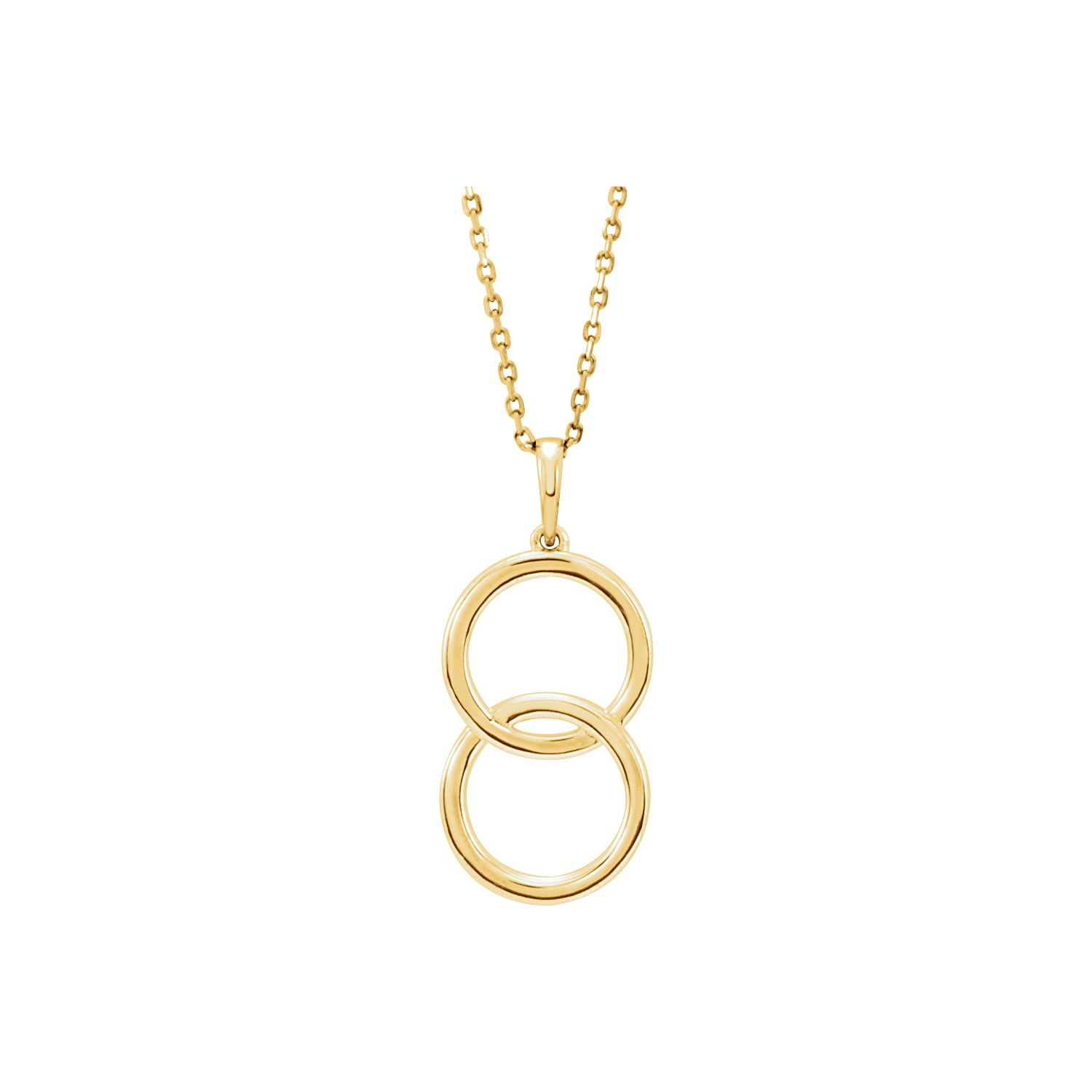 Diamond2Deal 14K Yellow Gold Interlocking Circle 18" Necklace