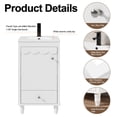 thumbnail image 6 of 18" Small Bathroom Vanity with Ceramic Sink Top, Faucet, Decorative Wavy Edge, 6 of 11
