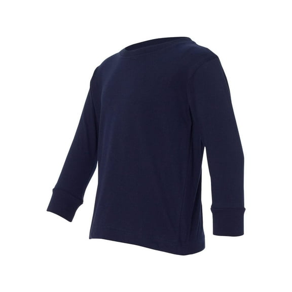Rabbit Skins - Toddler Fine Jersey Long Sleeve Tee - 3302 - Navy - Size: 2T
