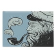 thumbnail image 1 of Vintage Nautical Tattoo Cutting Board, Grunge Old Seaman Smoking Pipe, Decorative Tempered Glass Cutting and Serving Board, in 3 Sizes, by Ambesonne, 1 of 2