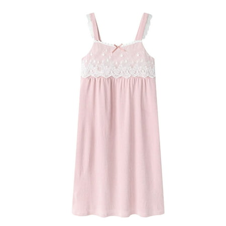 zbxnLI Plus Size Nightgown Women s Suspender Lingerie Nightdress Lace Bow Sexy Bathrobe