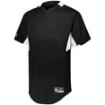 thumbnail image 2 of Holloway Sportswear L Boys  Game7 Two-Button Baseball Jersey Black/White 221224, 2 of 2