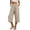 Khaki, variant on MLCDZ Women's Wide Leg Elastic Waist Capri Pants Casual Lightweight Breathable Palazzo Summer Beach Vacation Cropped Trousers with Pockets