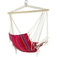 thumbnail image 5 of 35.25" x 37" Blue Brown and Yellow Striped Hammock Chair with Pillow and Armrests, 5 of 5