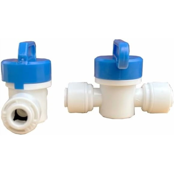 3 Piece W/Valve 1/4 inch OD RO water system Fitting Replacement Connector, Reverse Osmosis Water Filter Tubing Adapter for Under the Sink Filtration System Fridge (Valve), White, wltv-4 -