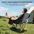 thumbnail image 4 of ABORON Oversized Rocking Camping Chair for Adults - 400lbs Capacity Heavy Duty Padded Rocker Chair, Folding Lawn Chair with Cooler Bag and Pockets, Portable Recliner Outdoor，Set of 2, 4 of 10