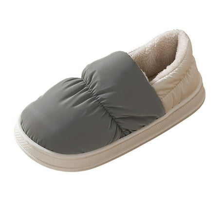 

Mens Slippers Men Slippers Autumn And Winter Indoor Fashion Comfortable Velvet Warm Thick Bottom Colorblock Slippers for Men Chemical Fiber Grey 45