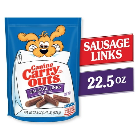 Canine Carry Outs Sausage Links Beef Flavor Dog Treats, 22.5oz Bag