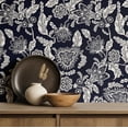 thumbnail image 5 of S4Sassy Vintage Botanical Wallpaper - Blue Wall Covering, 25" X 60" Self-Adhesive Vinyl Walls Paper, Wall Wrap, Easy Diy Walls Covering For Farmhouse Bedroom, Living Room, Cabinets, Living Spaces, 5 of 9
