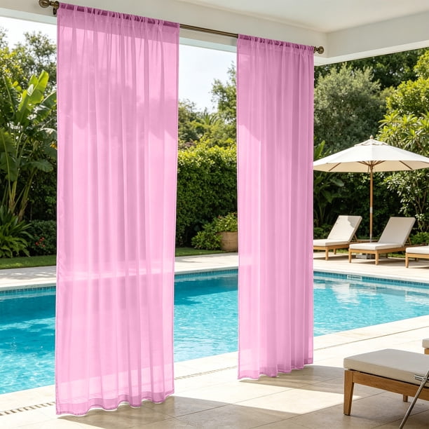 Cortinas Transparentes para Exteriores, Impermeables, Resistentes a Los Rayos Uv, Que Filtran La Luz y Brindan Privacidad. Incluyen Un Bolsillo para Barra de Cortina, Ideales para Patio, Porche, Cena