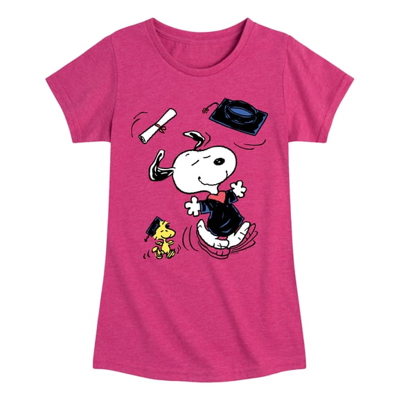 Peanuts - Snoopy & Woodstock Graduate - Celebration - Toddler & Youth Girls Short Sleeve Graphic T-Shirt