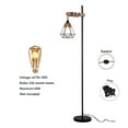 thumbnail image 4 of Floor Lamp Stepless Dimmer Black Dimmable Wicker Floor Light Rustic Adjustable Tall Standing Lamp with Rattan Lampshade, 4 of 9