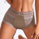 thumbnail image 5 of Gibobby Ropa interior bikini elástica para mujer Ropa interior sexy con borde de encaje para mujer Love Mesh High Waist Luxury Ice Silk Triángulos para mujer(Café， XL), 5 of 5