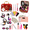 Red, variant on BYTEWAR Kids Pretend Play Makeup Kit, 21 Pieces, Pink