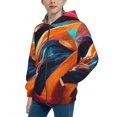 thumbnail image 2 of Kdxio Abstract Fabric Color Waves Pattern Kids Boys Girls Zip Up Hoodie 3D Printed Hooded Sweatshirt Hoody Coat with Pocket 7-12 Y-Small, 2 of 6
