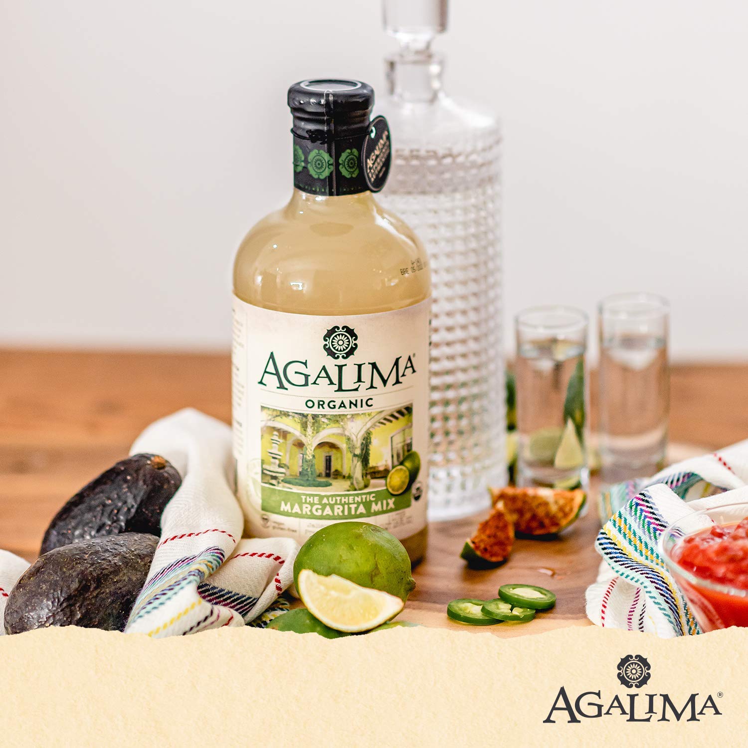 Agalima Organic Authenic Margarita Drink Mix, All Natural, 1 Liter (18 Fl Oz) Glass Bottle, Individually Boxed - image 3 of 6