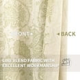 thumbnail image 4 of JINCHAN Linen Floral Printed Curtains Grommet Top Scroll Medallion Design Drapes Retro Window Curtain 2 Panels for Living Room Sage on Beige W50 x L63, 4 of 7