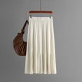 thumbnail image 2 of Women's High Waist Knitted Pleated Skirt Solid Color Fashion Mid Length Slim Fit Comfortable Stretchy Casual Elegant, 2 of 2