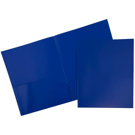 Flexi View 2 Pocket Folders - JAM Paper Plastic Eco Two Pocket Presentation Folder, Blue, 96/pack