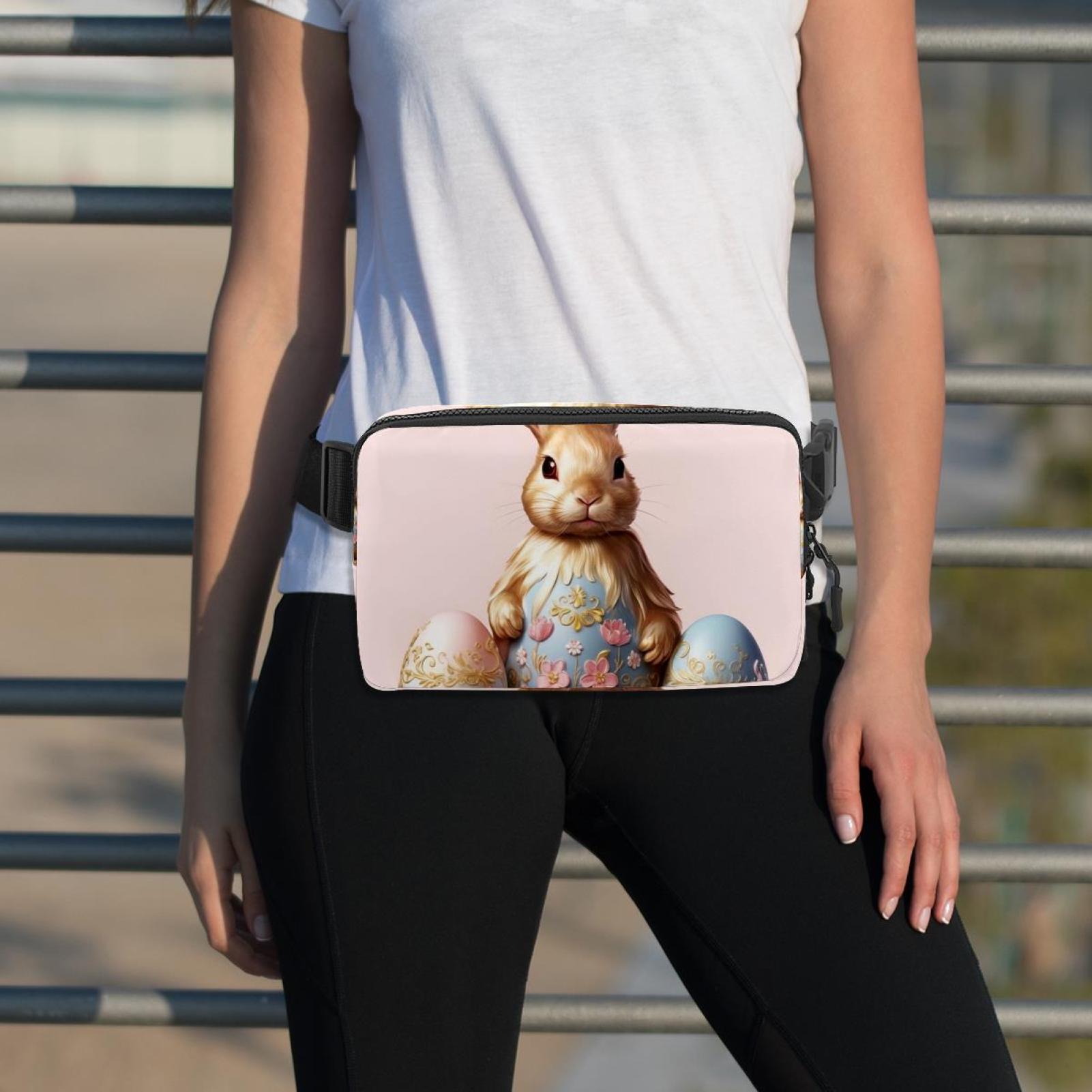 Easter Adjustable Lightweight Waist Bag with Extension Strap - Unisex Crossbody Bag Running Belt