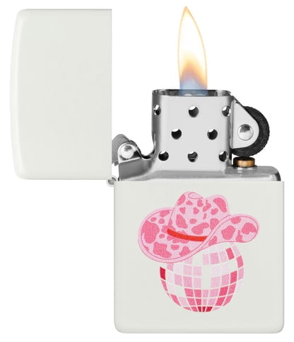 Zippo Lighter - Customized Engraved Message Windproof Cowboy Disco Design 46468