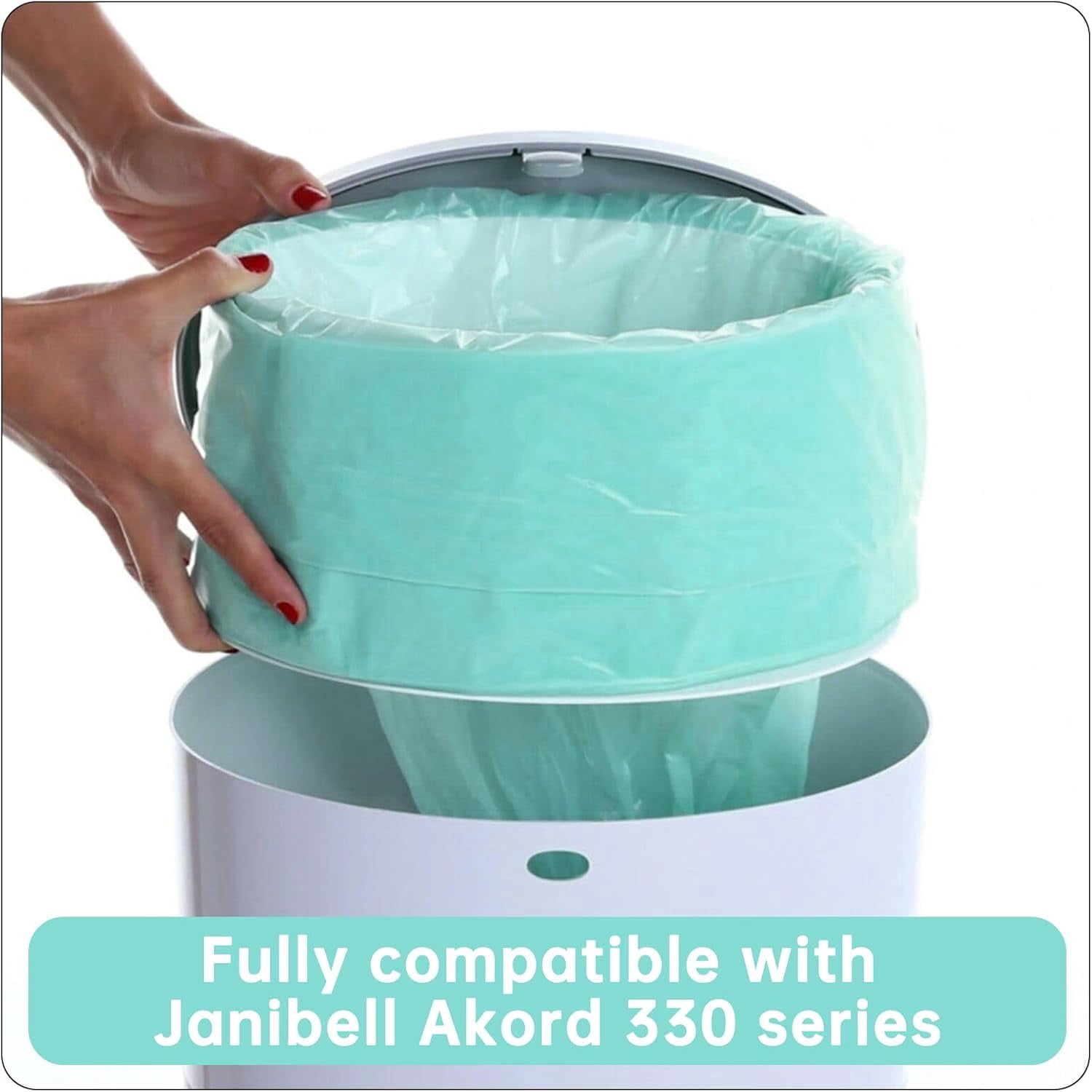 4 Pack Diaper Disposal Refill Liners Compatible with Janibell Akord 330 Series Adult Diaper System, Lightly Scented, Green Green Green Green Green