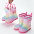 thumbnail image 5 of Rgdypko 10-10.5 Years Girl Rain Boots Rain Boots Solid Color Mid Tube Outdoor Easy-On Handles Water Shoes A, 5 of 7