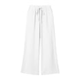 thumbnail image 7 of YuXingFu Womens Solid Tie Wide Leg Long Pants White S, 7 of 7