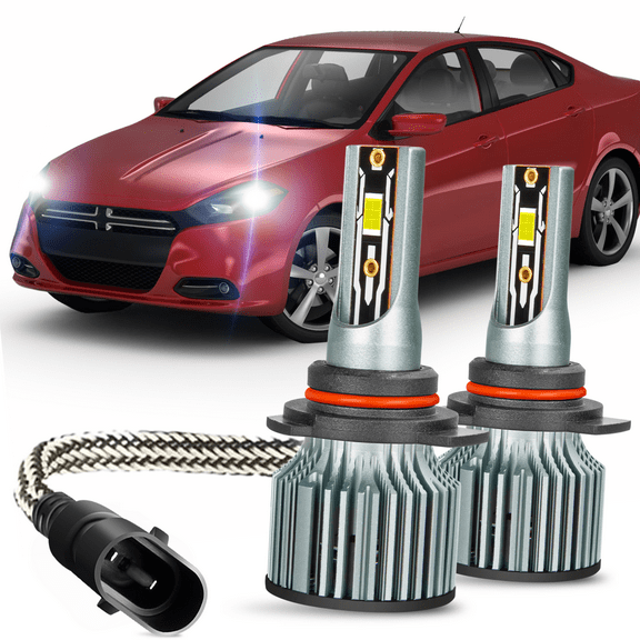 WVKVII For DODGE Dart 2013 2014 2015 LED Headlight Bulbs 9012 High and Low Beam 2pcs