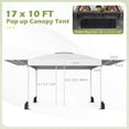 thumbnail image 3 of Costway 10x17 FT Pop Up Canopy Tent with Dual Adjustable Awnings, Silver-Coated Fabric White, 3 of 10