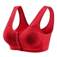thumbnail image 2 of PMVFHDE Underwear Middle Elderly Bras Vests Thin Comfortable Front Buckle Lace Style Womens Summer Breathable Mature Supportive Daily Wear Soft Gentle Closure Easy Adjust Red - 44=4XL, 2 of 4