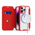 thumbnail image 6 of For Samsung Galaxy S24 Plus /S24+ Flap Wallet Case Credit Card Pouch, Clear TPU Back Hard [Magnetic Circle] Compatible with Magsafe Cover ,Xpm Phone Case [ Red ], 6 of 10