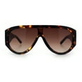 thumbnail image 5 of Retro Bold Oversized Shield Racer Plastic Sunglasses Tortoise - Brown, 5 of 8