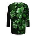 thumbnail image 5 of T-Shirt à Col Rond Imprimé de la Saint-Patrick pour Femmes, Manches Trois Quarts 3/4, Coupe Ample, 5 of 5