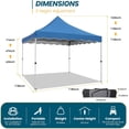 thumbnail image 3 of COBIZI Party Tent 10x10 Pop up Canopy, Easy Setup Canopy Tent with Sandbags, Stakes & Ropes, UPF 50+ Waterproof Outdoor Instant Portable Shelter for Party, Events, Vendor, Blue, 3 of 11